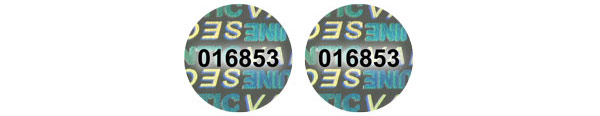 Hologram Labels, Serial Numbers