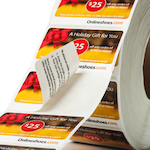 Roll of double sided labels