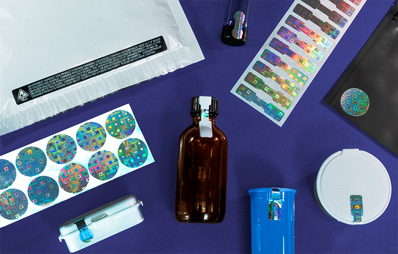 Application photos of the cannabis label product line