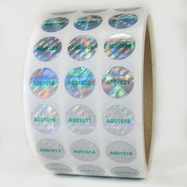 Hologram Stickers, Original Authentic, .55 in, Circle, Taggants, Roll ...