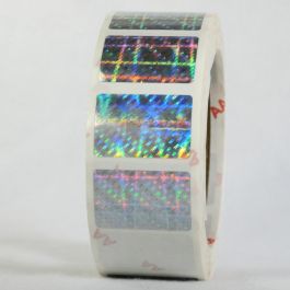 Transparent Hologram Stickers, Original Authentic, .375 x 1.875 in,  Rectangle, Roll of 1000, XTOA20-19PAA - NovaVision