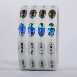 Transparent Hologram Stickers, Original Authentic, .375 x 1.875 in,  Rectangle, Roll of 1000, XTOA20-19PAA - NovaVision